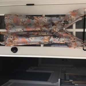 Floral blue and soft coral dress!